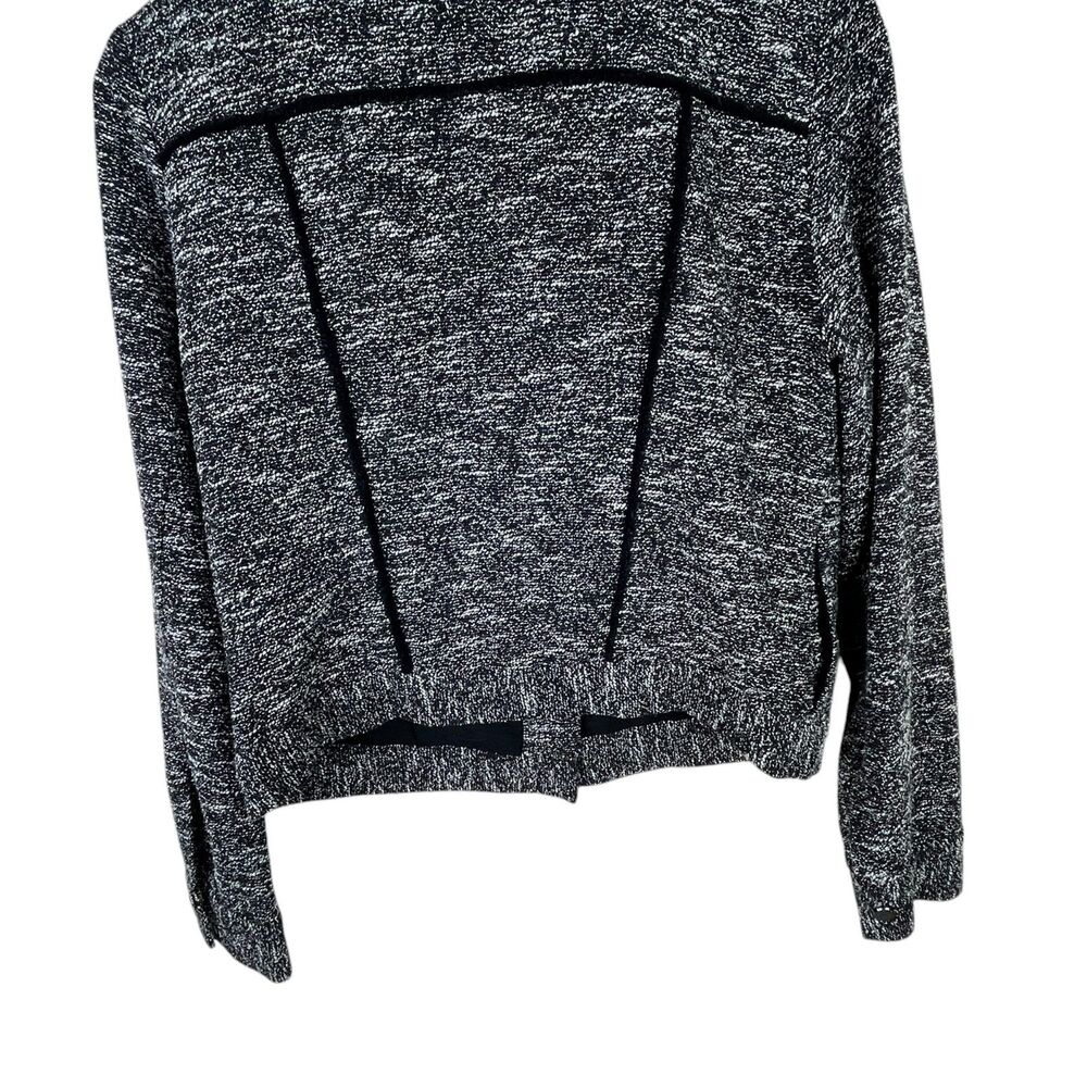 Slate & Willow Tweed Blazer Jacket Sz M Black Space-Dyed Contrast Pipe Trim - Picture 7 of 14